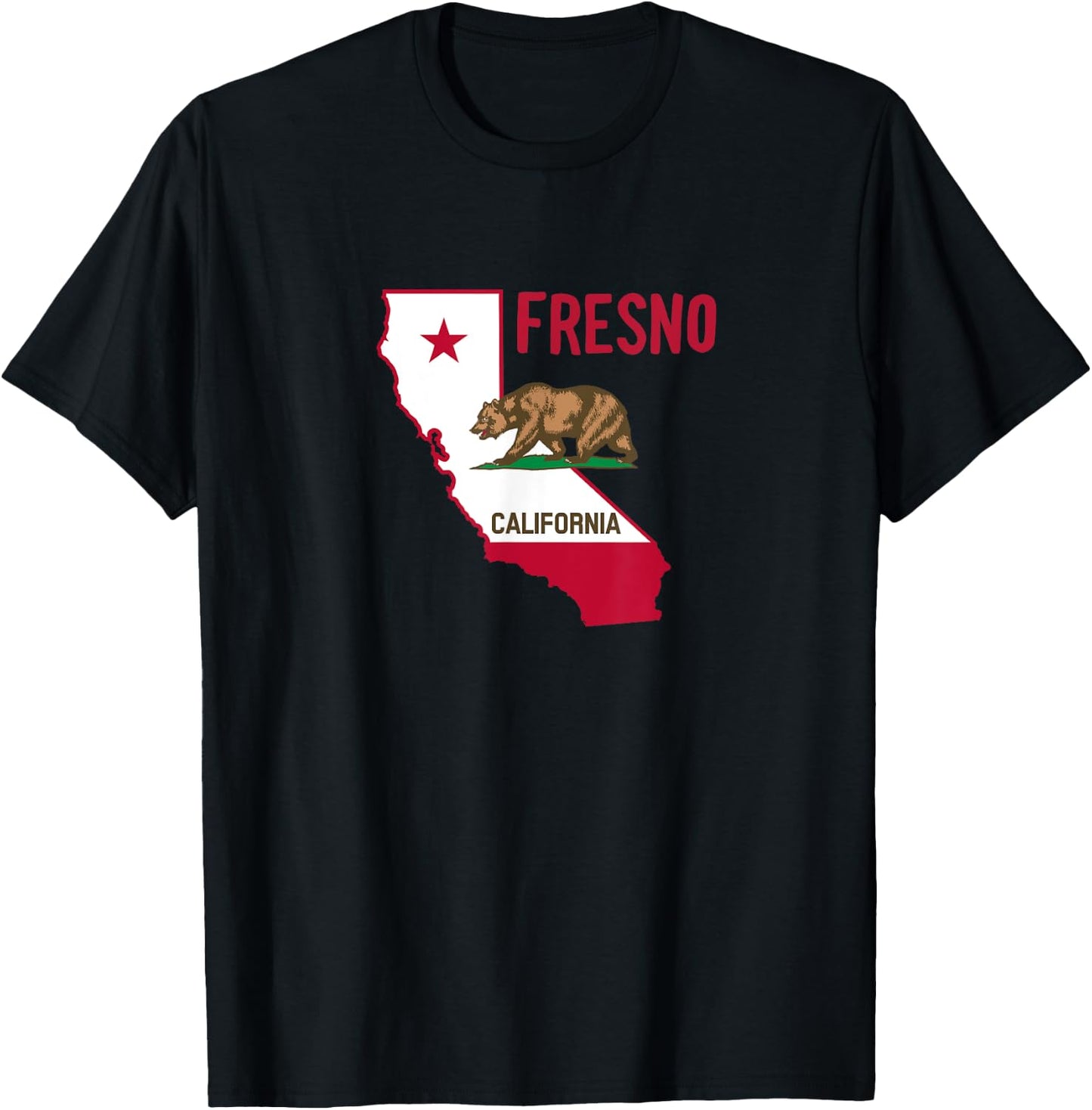 Fresno - California Flag / Cool Vintage Design of Fresno CA T-Shirt - T-Shirt | Black