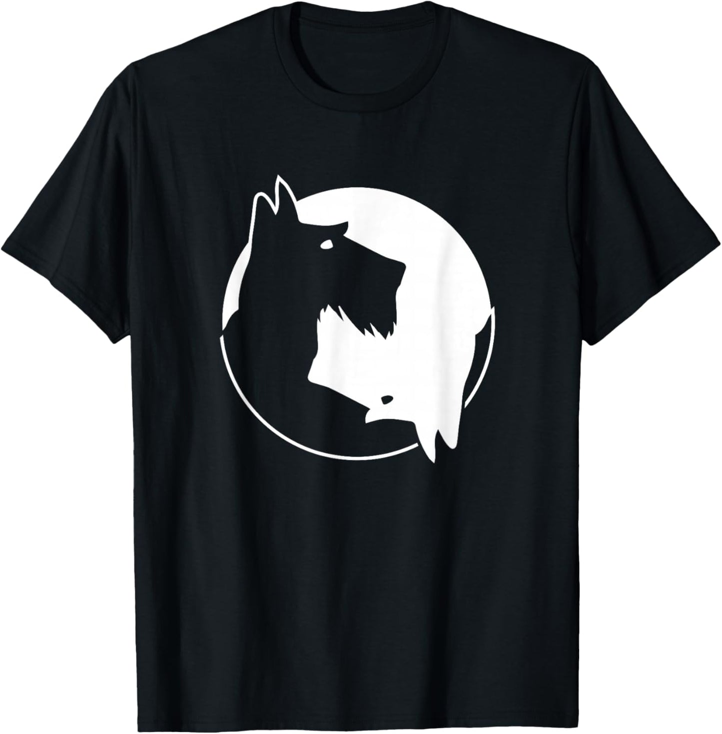 Cool Yin Yang Dog Shirt - Cute Scottish Terrier - White T-Shirt - T-Shirt | Black