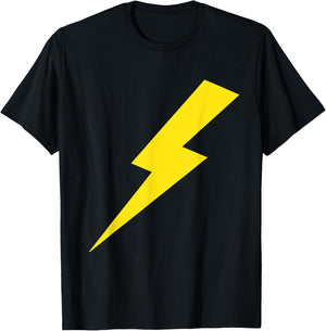 Lightning Bolt Yellow Print T-Shirt - T-Shirt | Black