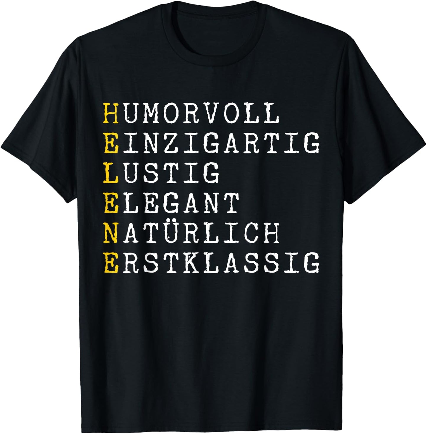 CQ Name Helene Design für Damen und Herren, Helene Adjektive Personalisiert, Helene Name Frau, Schwarz, Buchstabenmuster, , Klein, Crew-Ausschnitt, Kurzarm, Damen, Frauen, Party T-Shirt - T-Shirt | Black