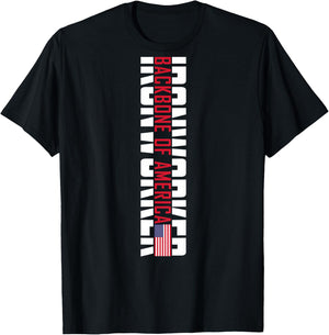 Backbone of America Ironworker T-Shirt - T-Shirt | Black
