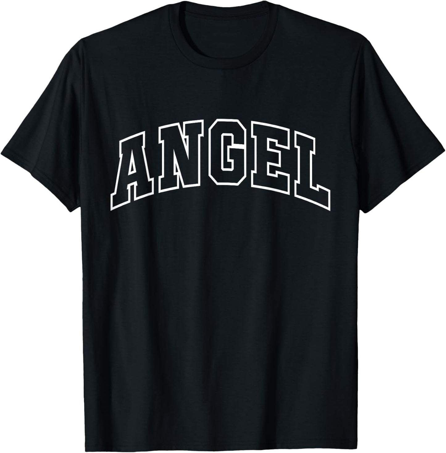 Angel Funny Athletic Lettering Costume T-Shirt - T-Shirt | Black