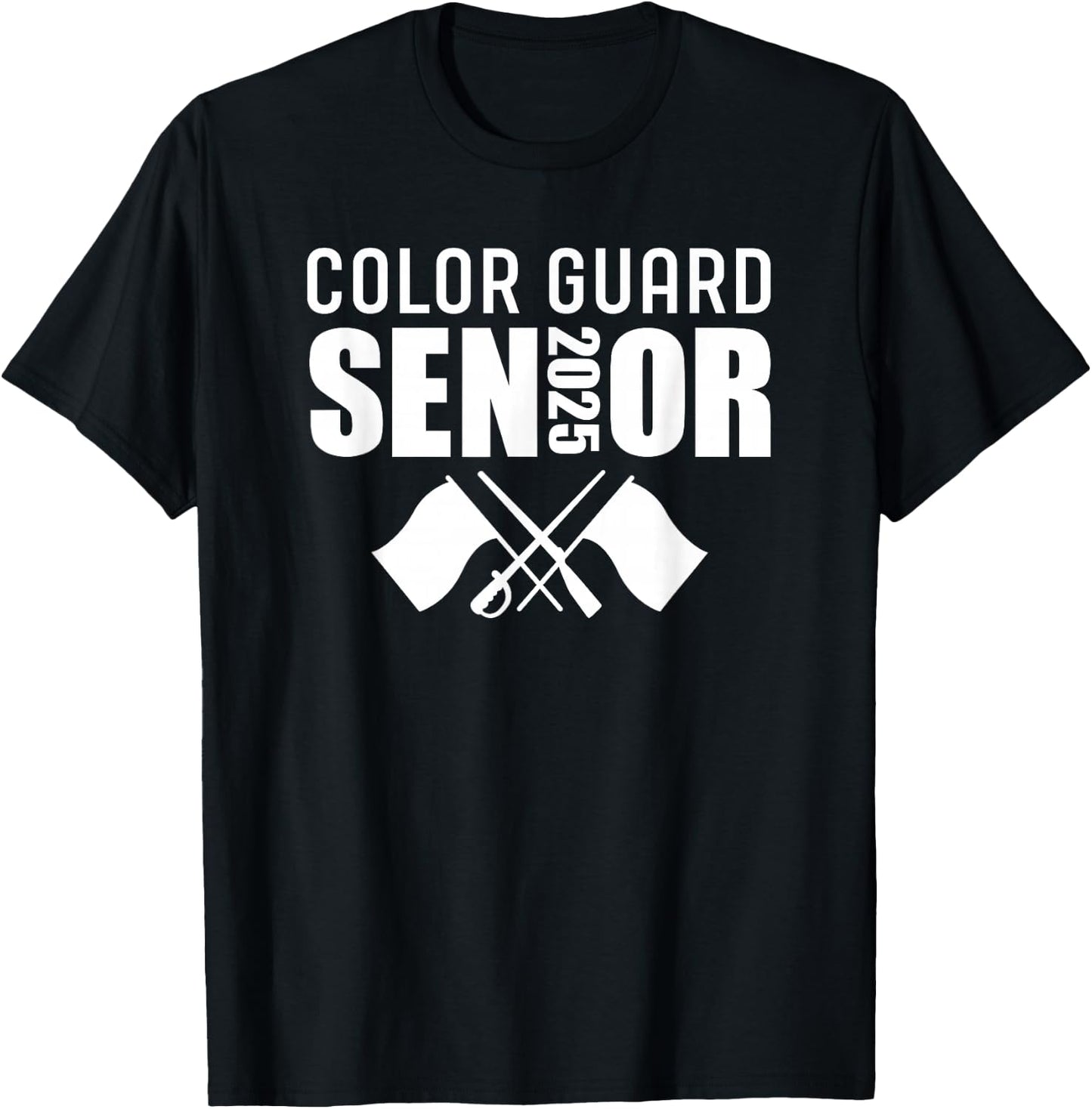 2025 Senior Color Guard Class of 2025 Marching Band Flag T-Shirt - T-Shirt | Black