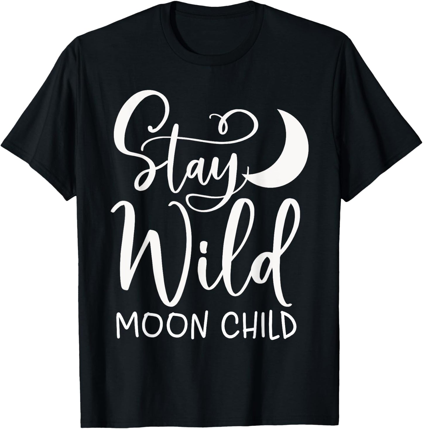Stay Wild Moon Child Boho T-Shirt - T-Shirt | Black