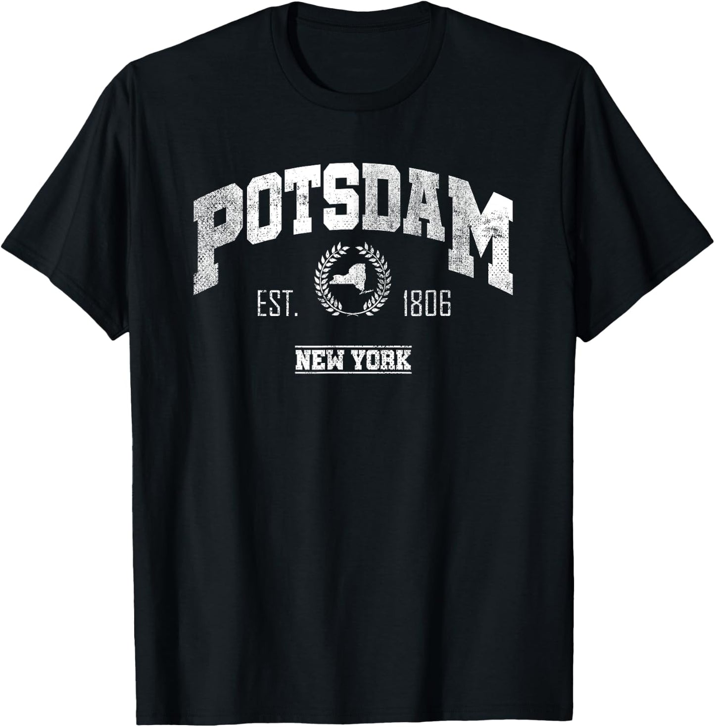 Potsdam NY | New York | Vintage Throwback T-Shirt - T-Shirt | Black