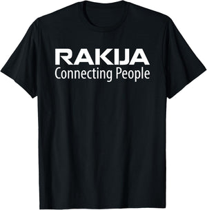 Funny Bosnian Drinks Rakija Connecting People Serbian Rakija T-Shirt - T-Shirt | Black