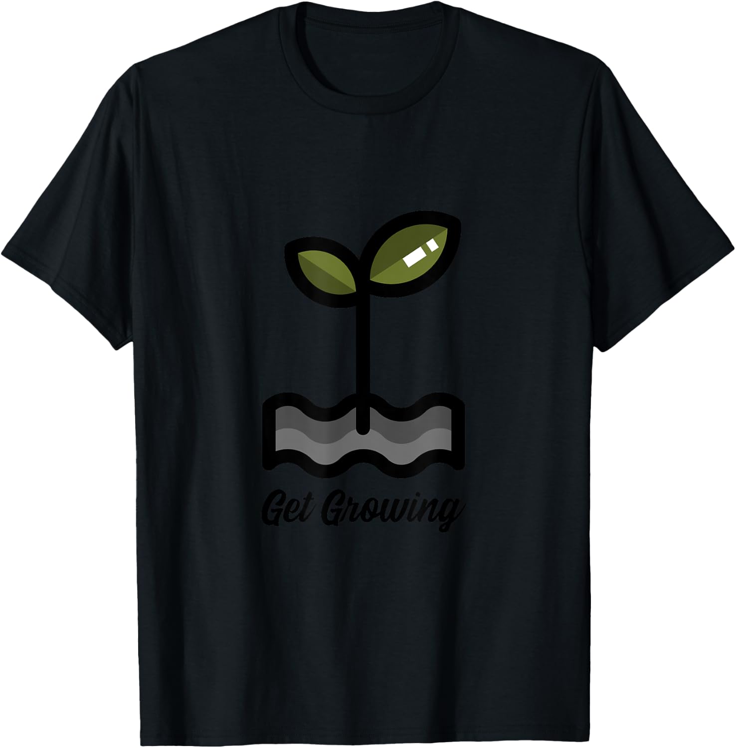 Get Growing / Gardening Sprouts Microgreens / Men and Women T-Shirt - T-Shirt | Black