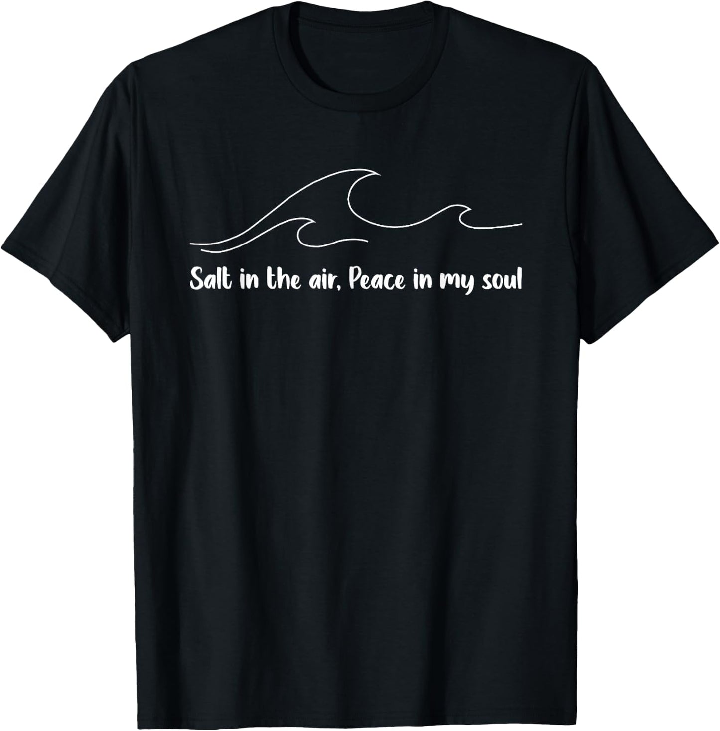 Salt In The Air Summer Holiday Tropical Beach Wave Travel T-Shirt - T-Shirt | Black