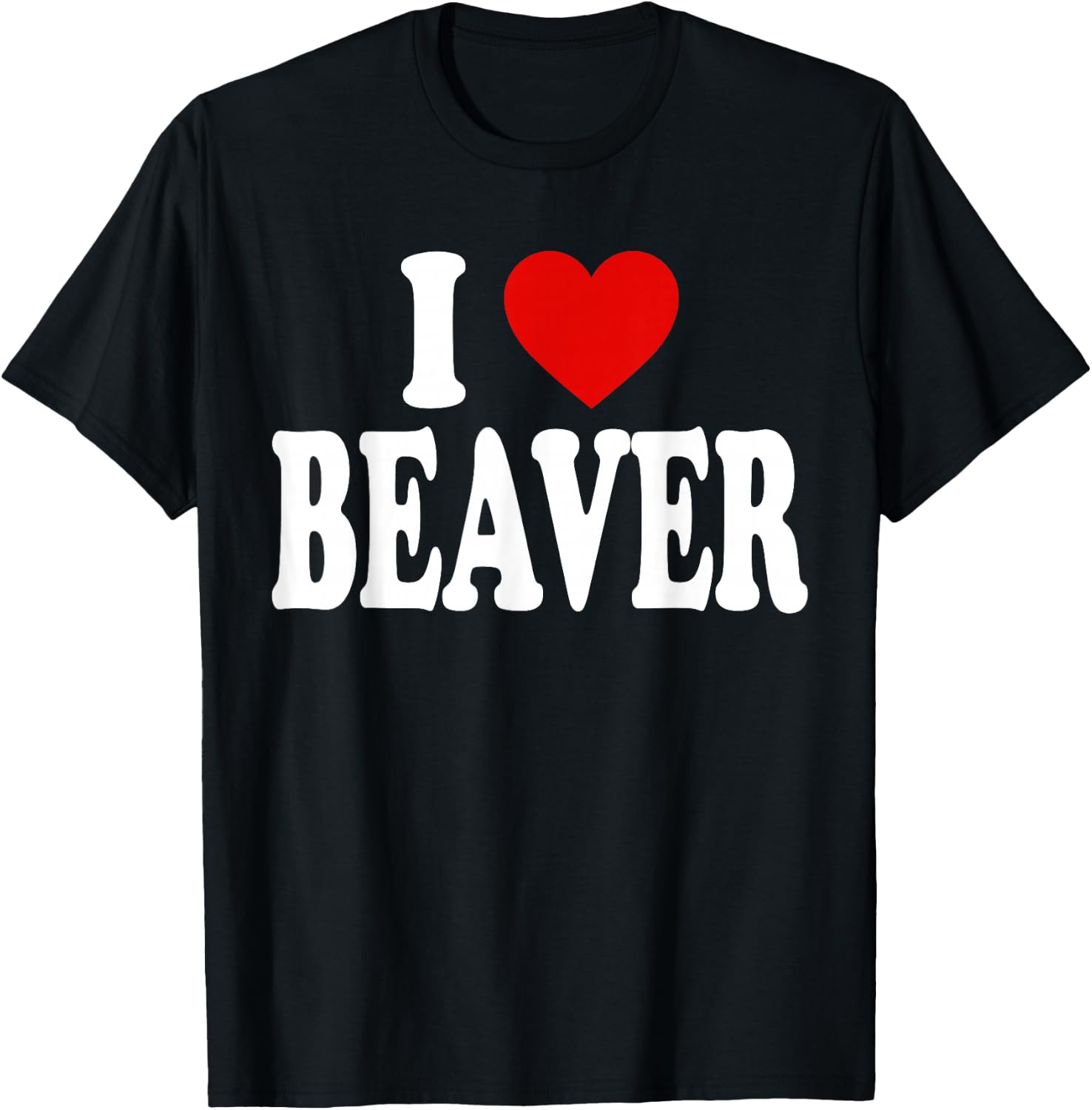 I Heart Love Beaver T-Shirt - T-Shirt | Black