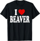 I Heart Love Beaver T-Shirt - T-Shirt | Black