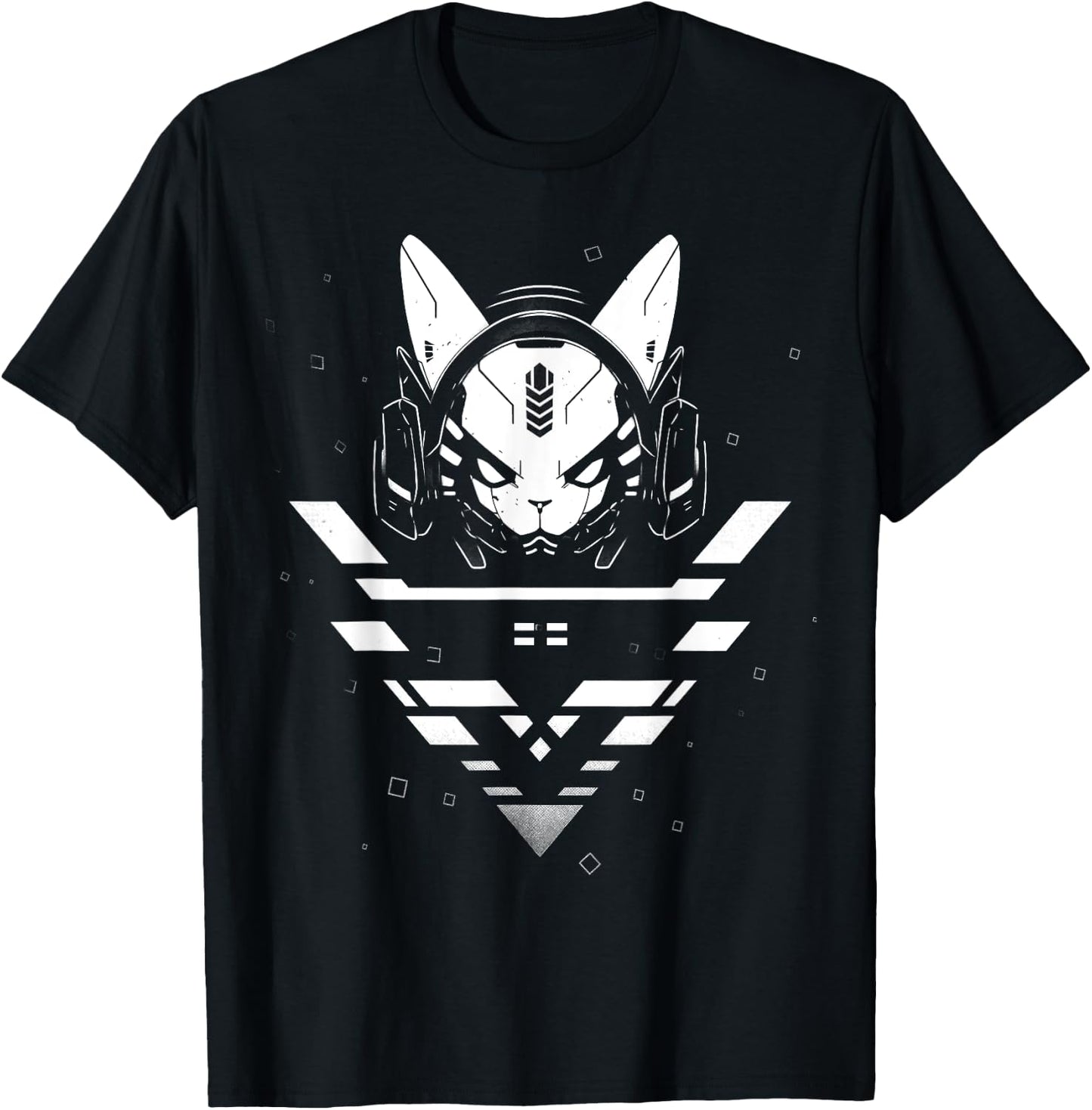 Cyberpunk Techwear Katze Techno Rave Harajuku Alt Aesthetic T-Shirt - T-Shirt | Black