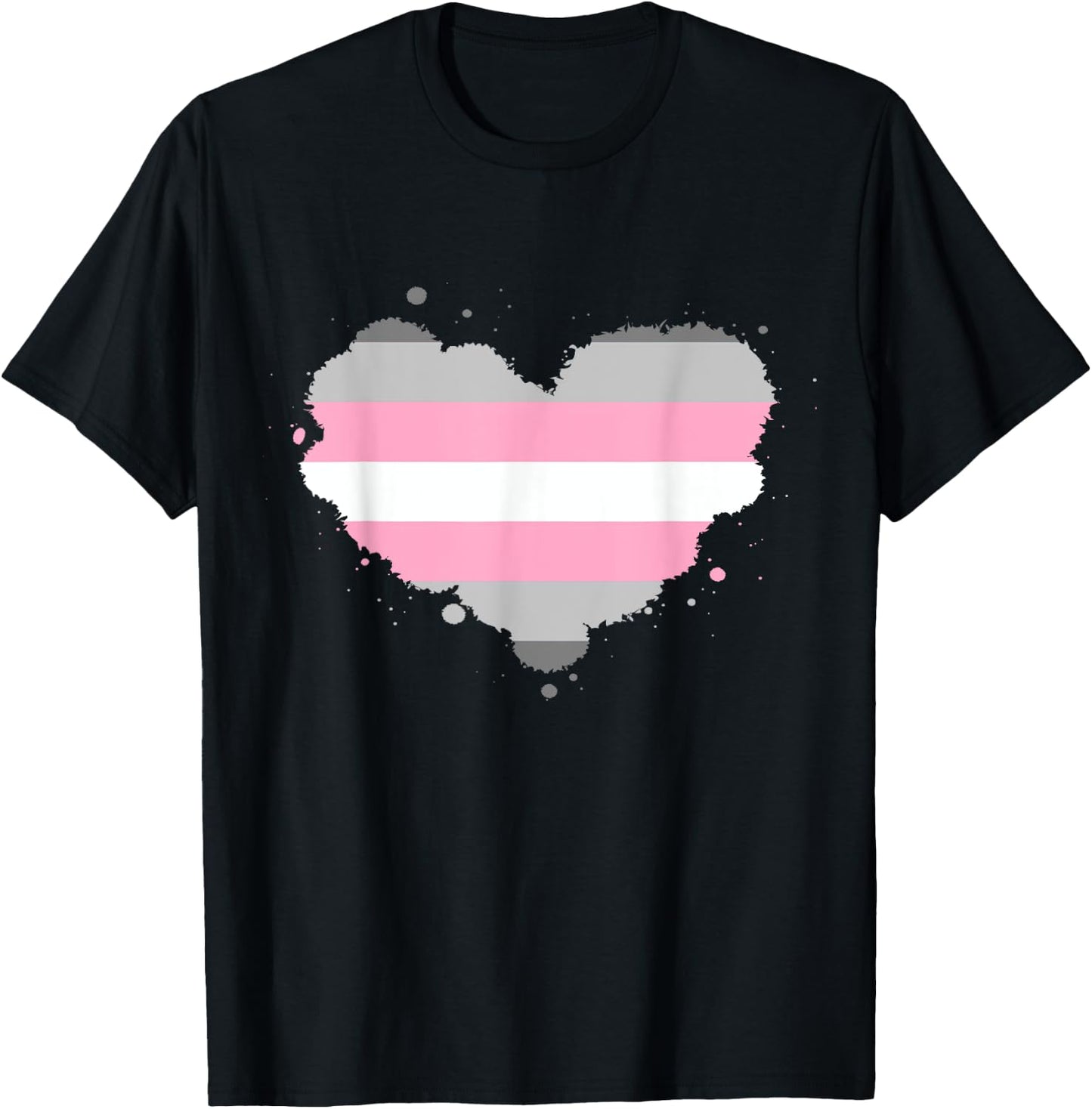 Demigirl Pride Flag Heart Demigirl Flag T-Shirt - T-Shirt | Black