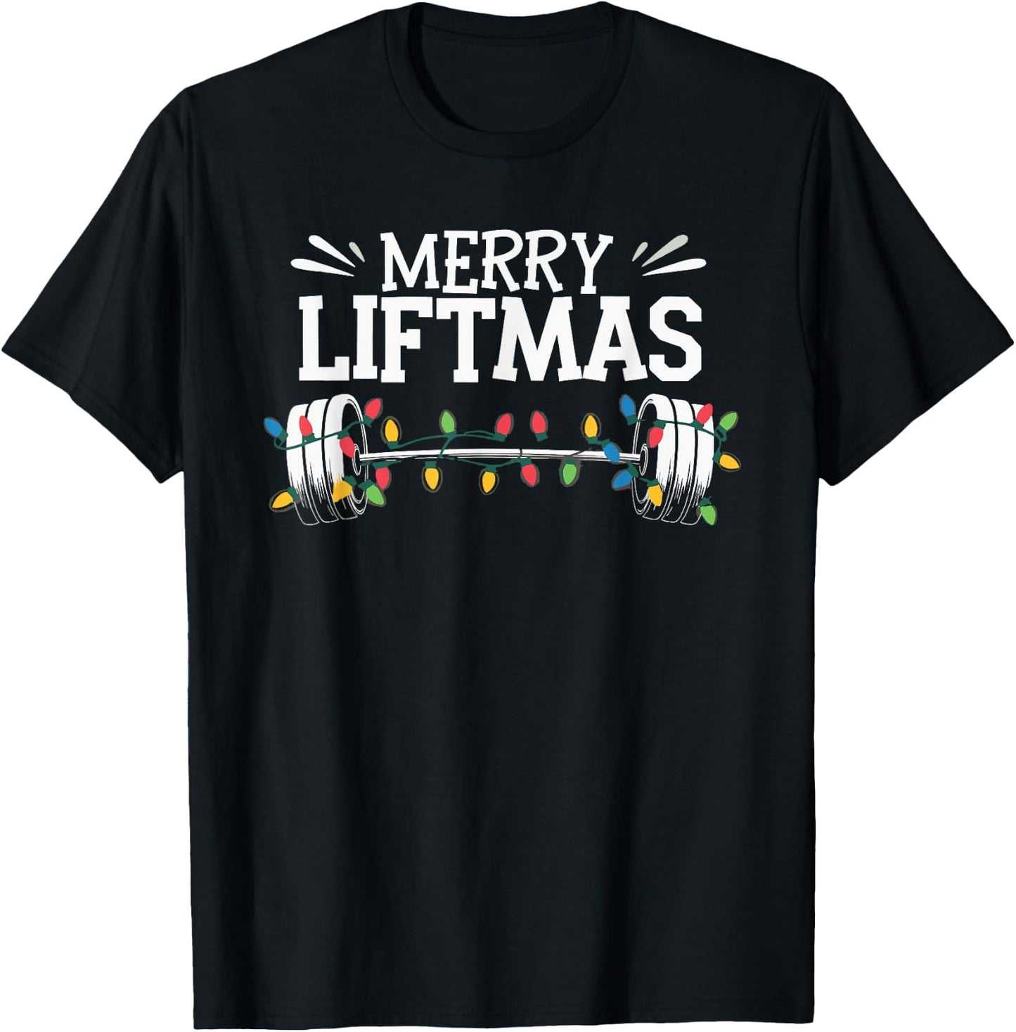 Merry Liftmas Weightlifter Fitness T-Shirt - T-Shirt | Black