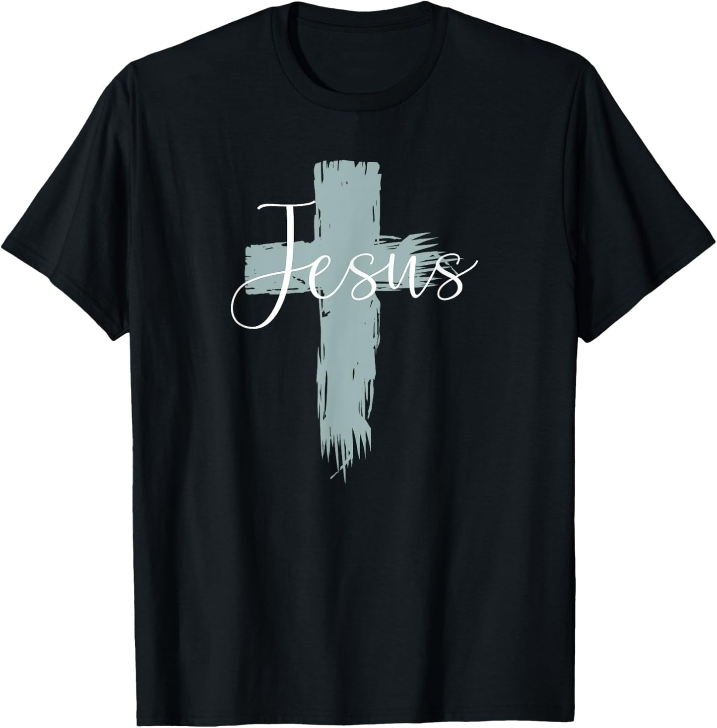 Jesus On Cross Paint Cool Religion God Faith Christian Gift T-Shirt - T-Shirt | Black