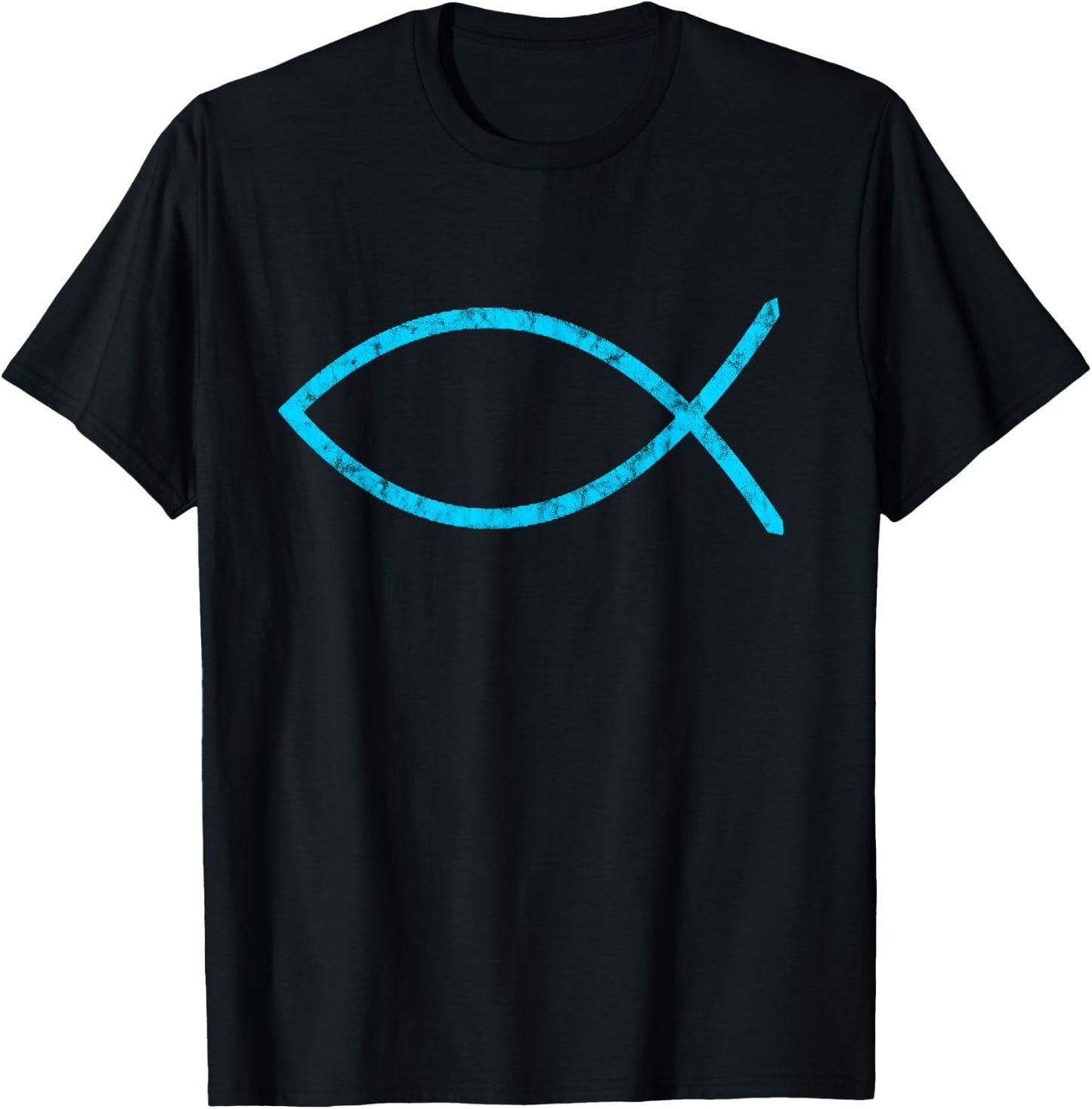 Jesus Fish Ichthus Ichthy Emblem Christian Faith Symbol T-Shirt - T-Shirt | Black