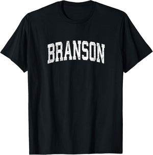 Branson Missouri MO Vintage Athletic Sports Design T-Shirt - T-Shirt | Black