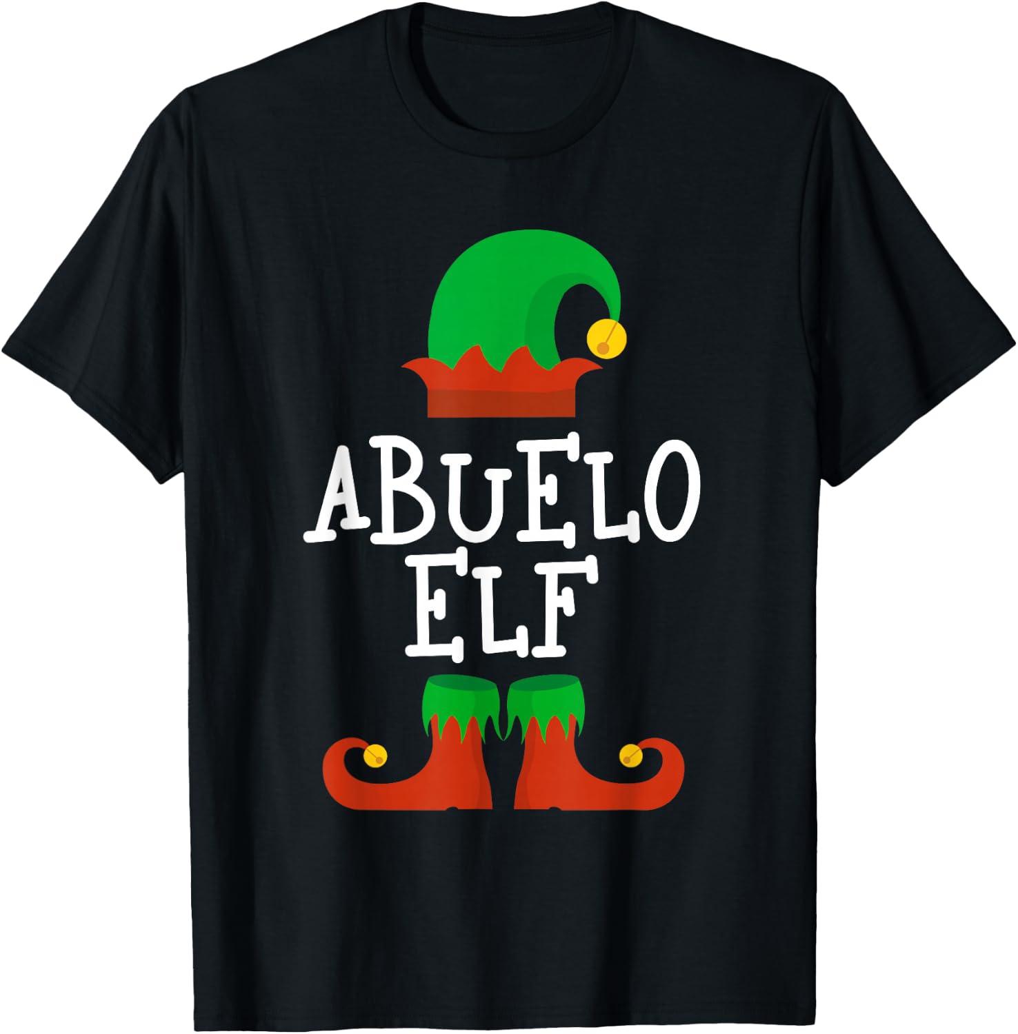 Family I'm The Abuelo Elf Christmas Pajama Matching Funny T-Shirt - T-Shirt | Black