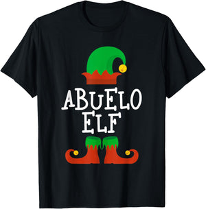 Family I'm The Abuelo Elf Christmas Pajama Matching Funny T-Shirt - T-Shirt | Black