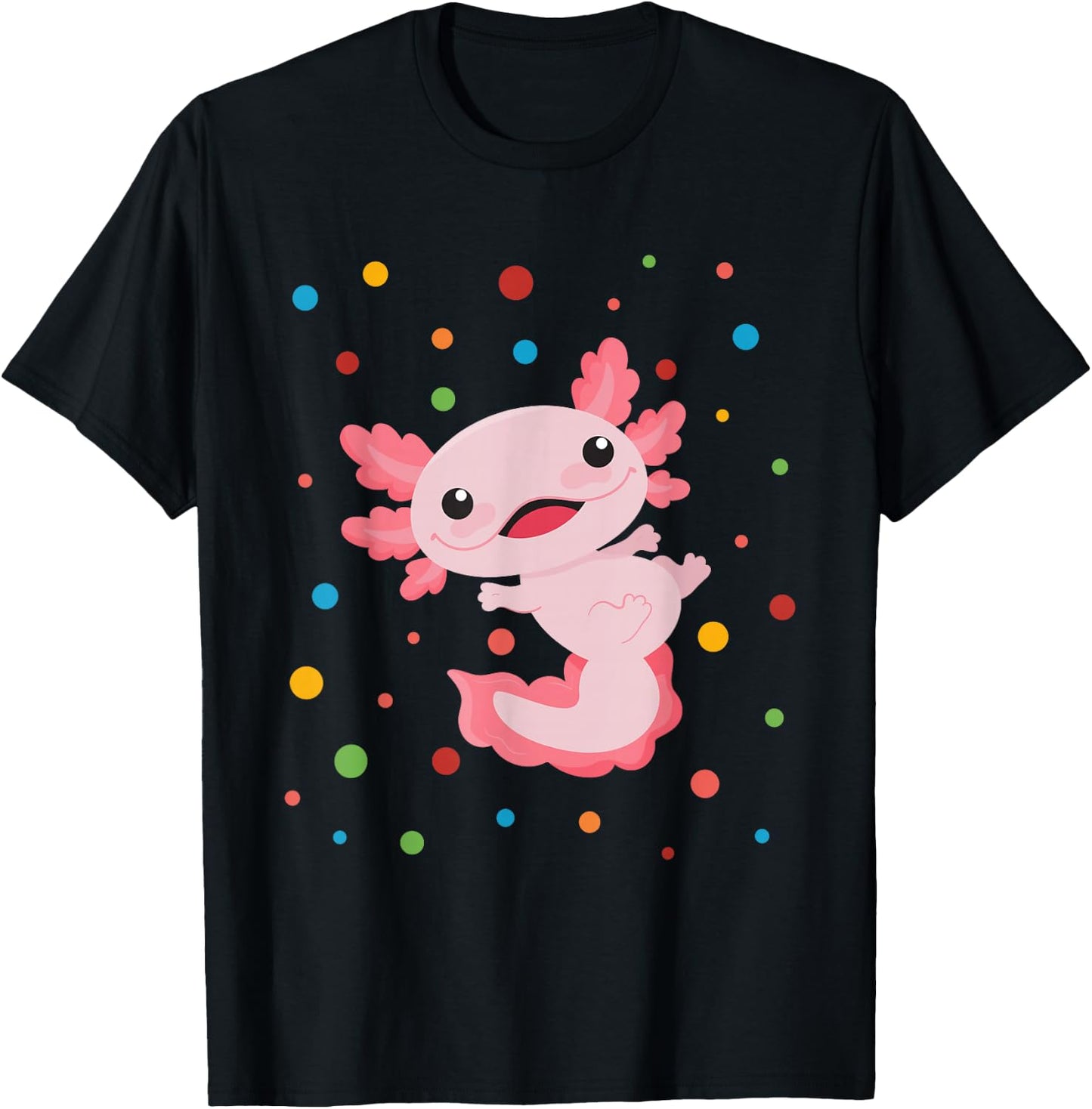 Dot Day Shirt Polka Dots Axolotl Kids Boys Girls Youths T-Shirt - T-Shirt | Black