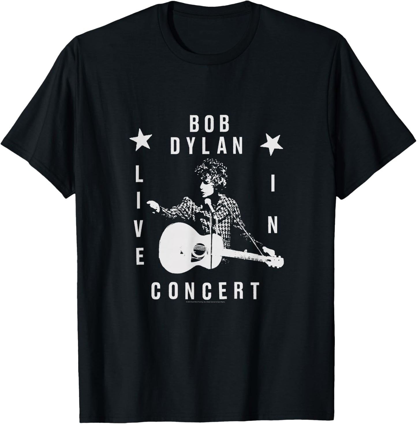 Bob Dylan Live In Concert Official , Black, S T-Shirt - T-Shirt | Black