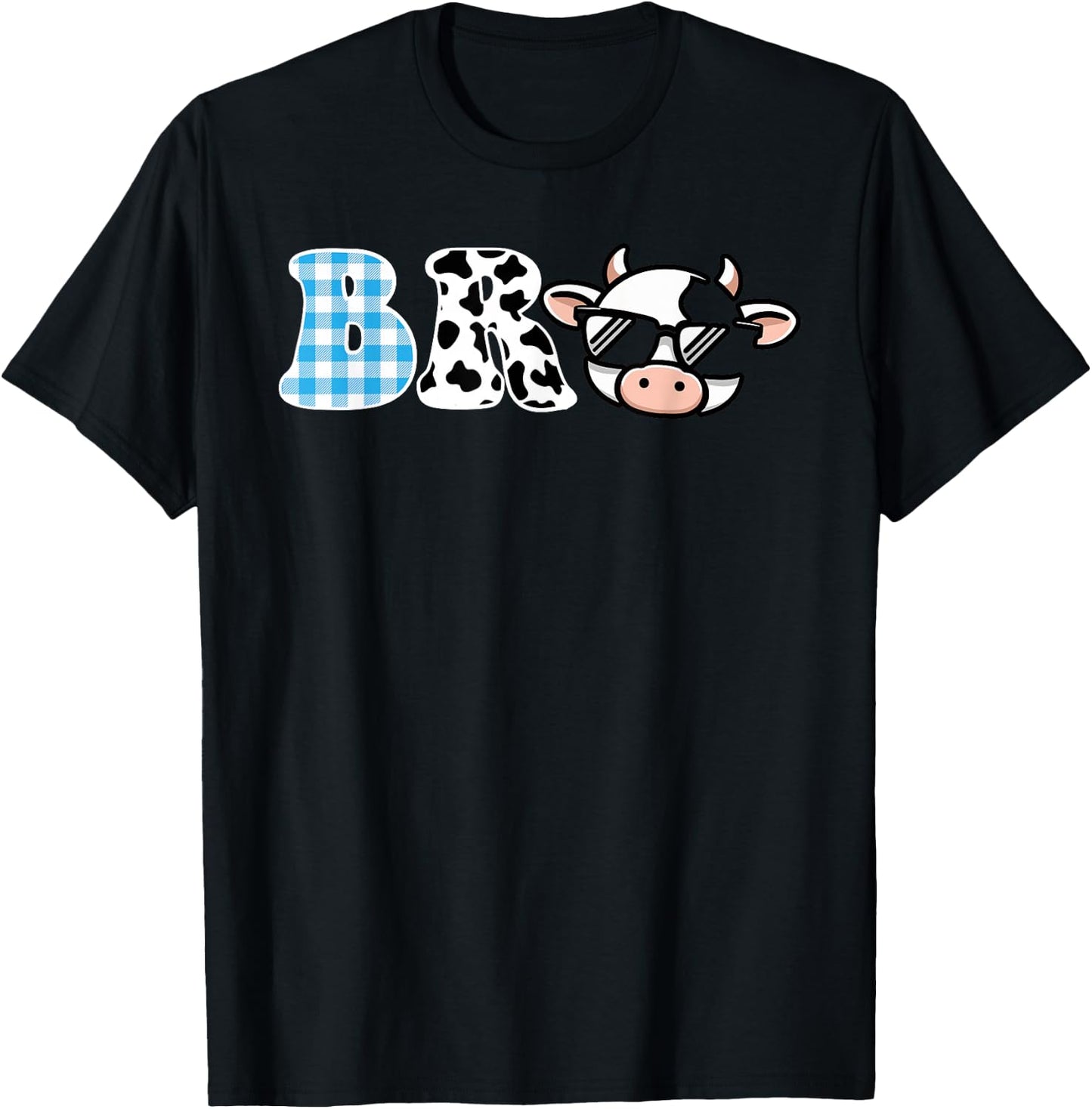 Bro Cow Theme Birthday Party Brother Matching Family T-Shirt - T-Shirt | Black