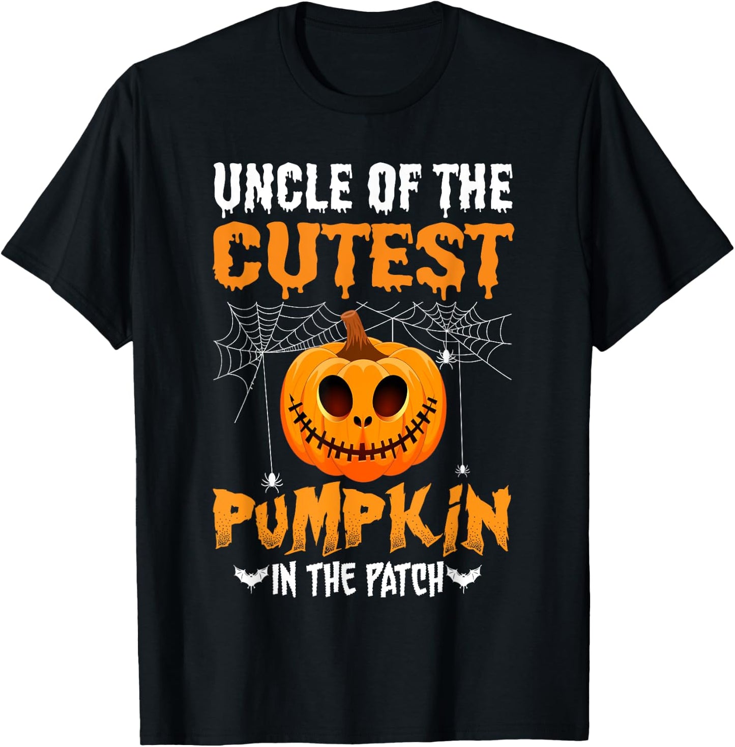 Uncle of The Cutest Pumpkin in The Patch Uncle Halloween T-Shirt - T-Shirt | Black