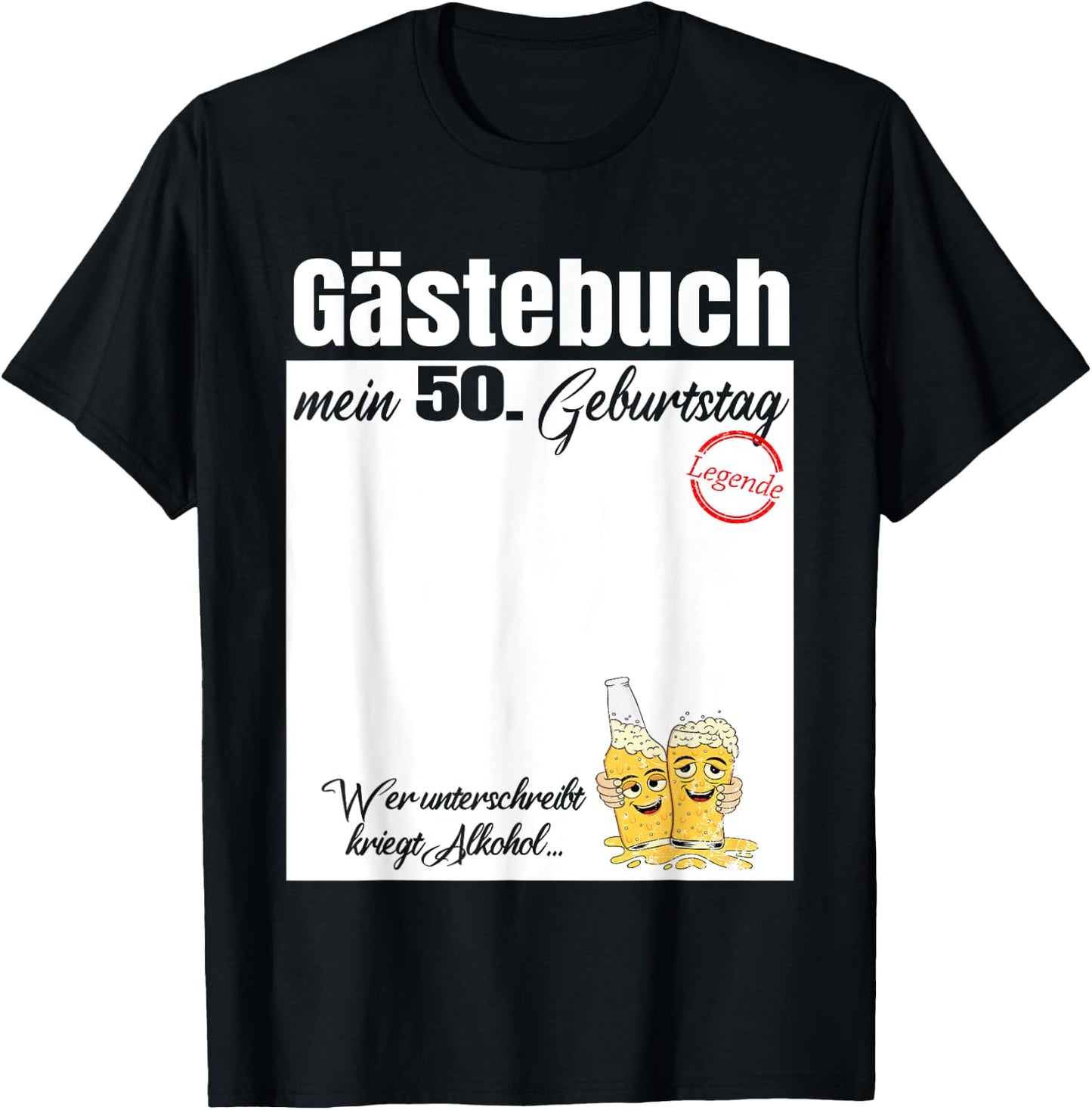 Guest Book My 50th Birthday - Escalation Signatures , black T-Shirt - T-Shirt | Black