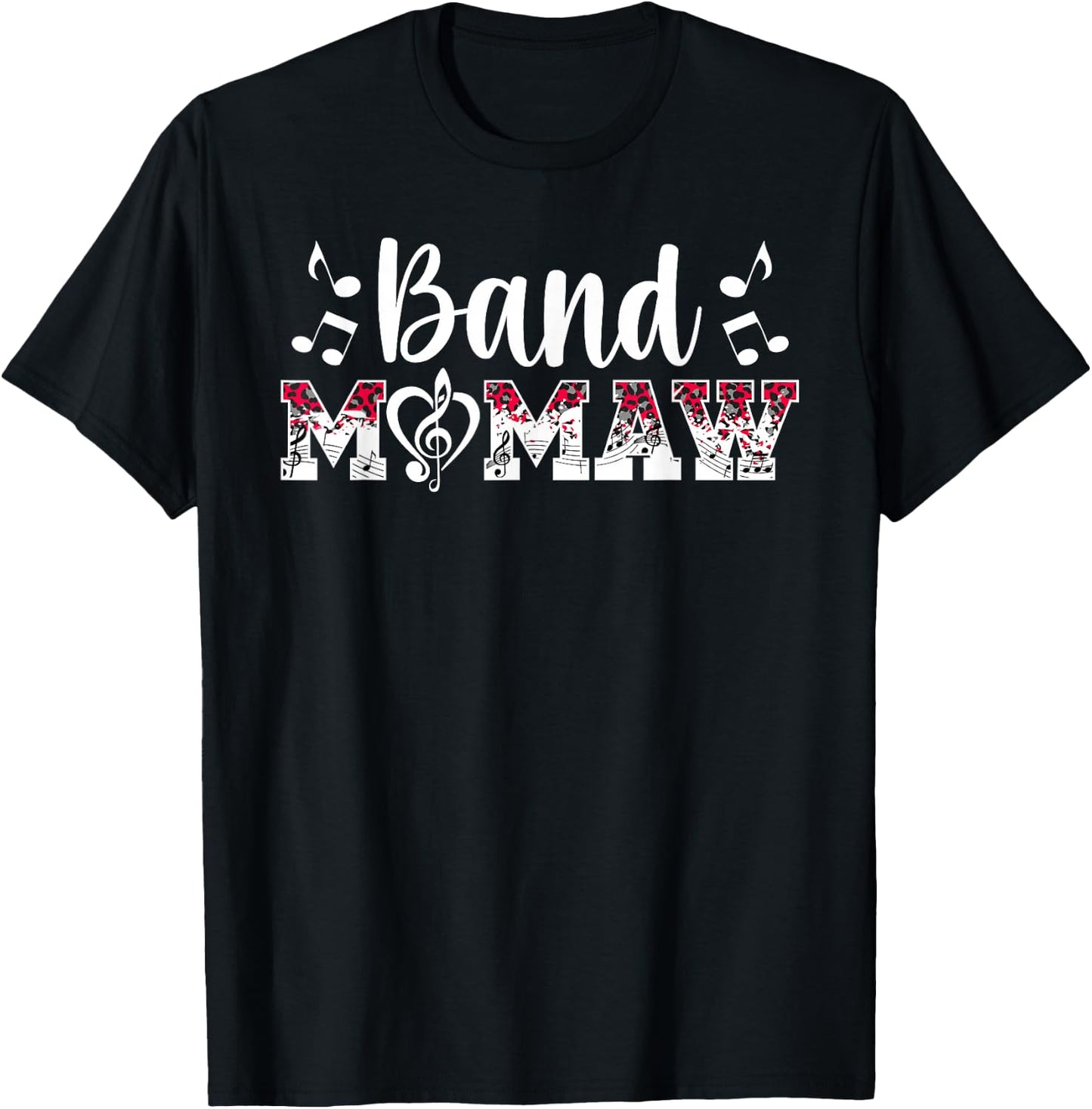 Band Mamaw Leopard Marching Band Mamaw Grandma T-Shirt - T-Shirt | Black
