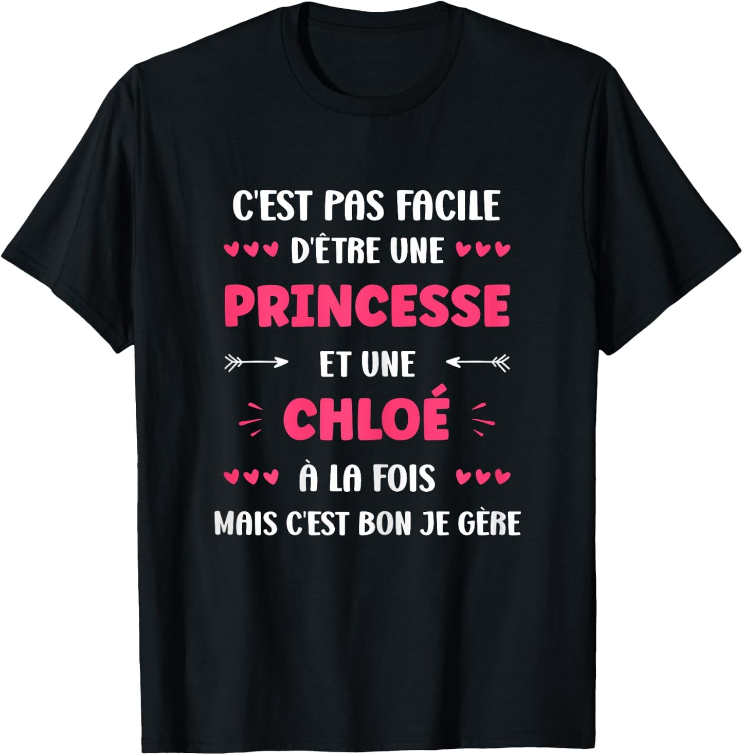 Princess Super Chloe Girl Funny Name Chloe T-Shirt - T-Shirt | Black