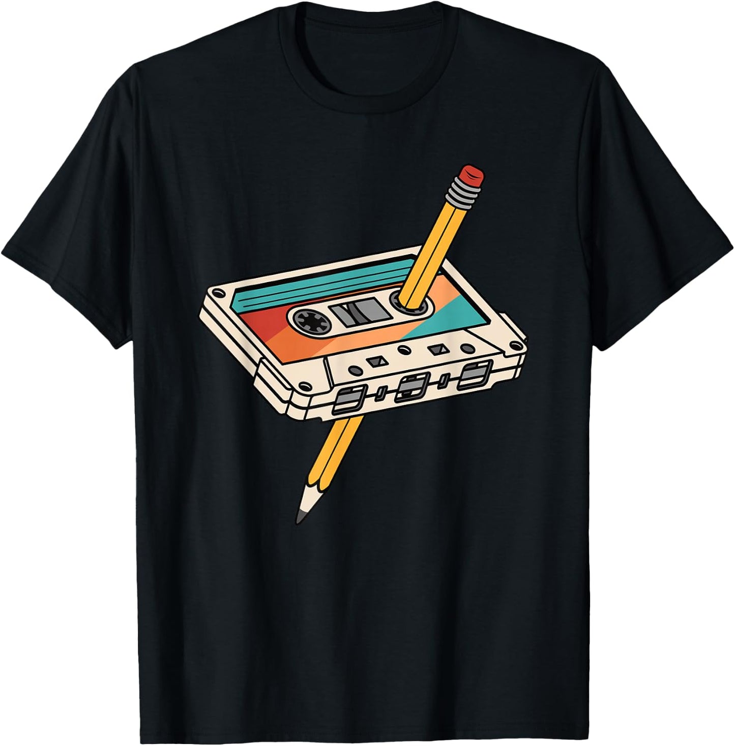 80s 90s Retro Party Outfit Cassette Vintage Women Men T-Shirt - T-Shirt | Black
