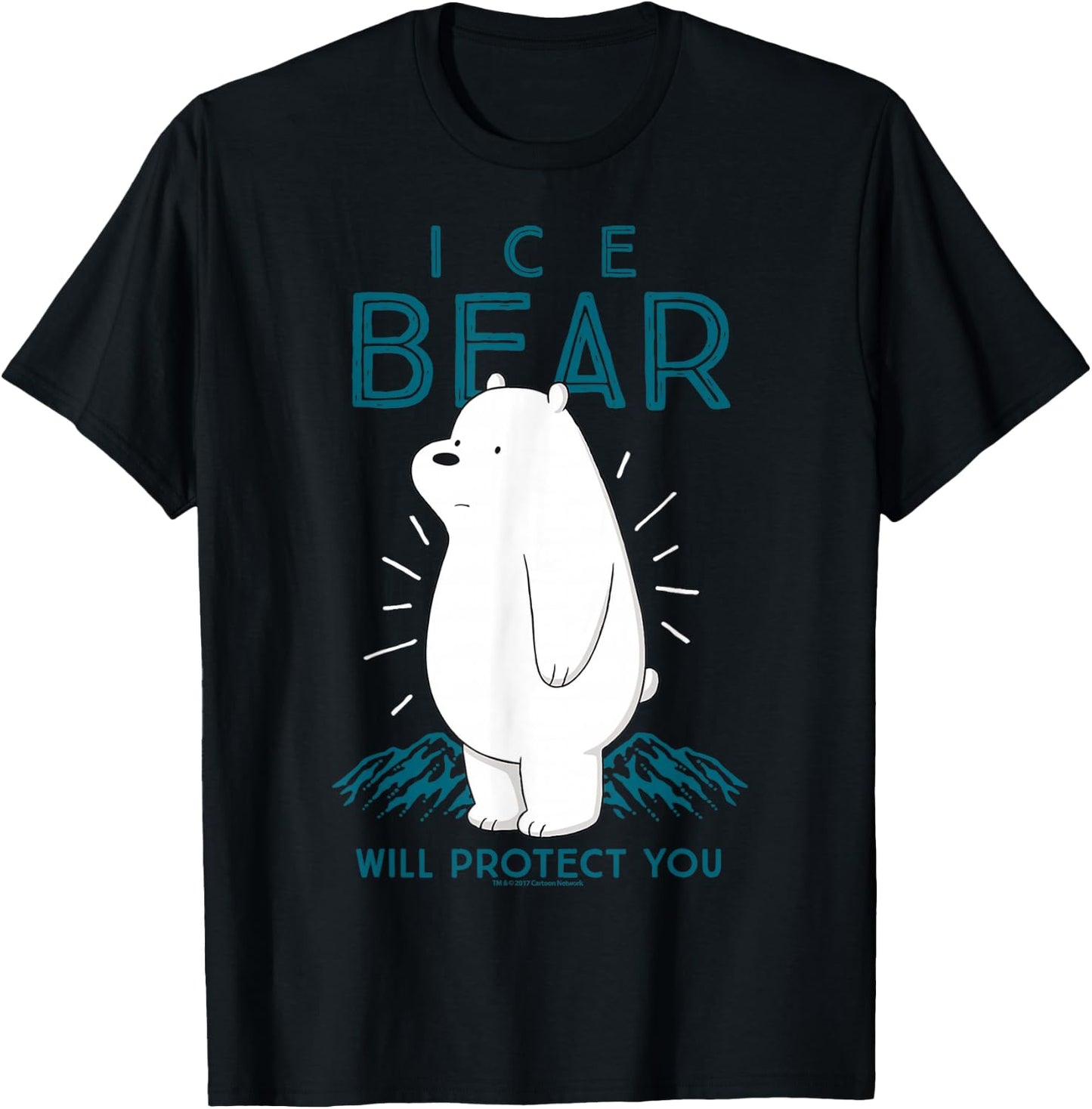 CN We Bare Bears Ice Bear Will Protect You Graphic T-Shirt - T-Shirt | Black