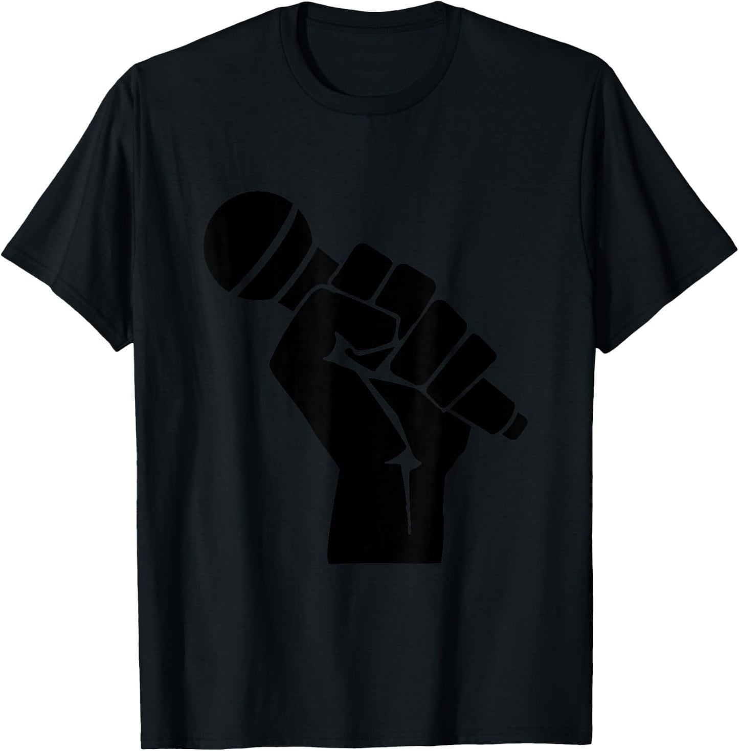 Mic Raise - Old School Hip Hop Microphone Graphic T-Shirt - T-Shirt | Black