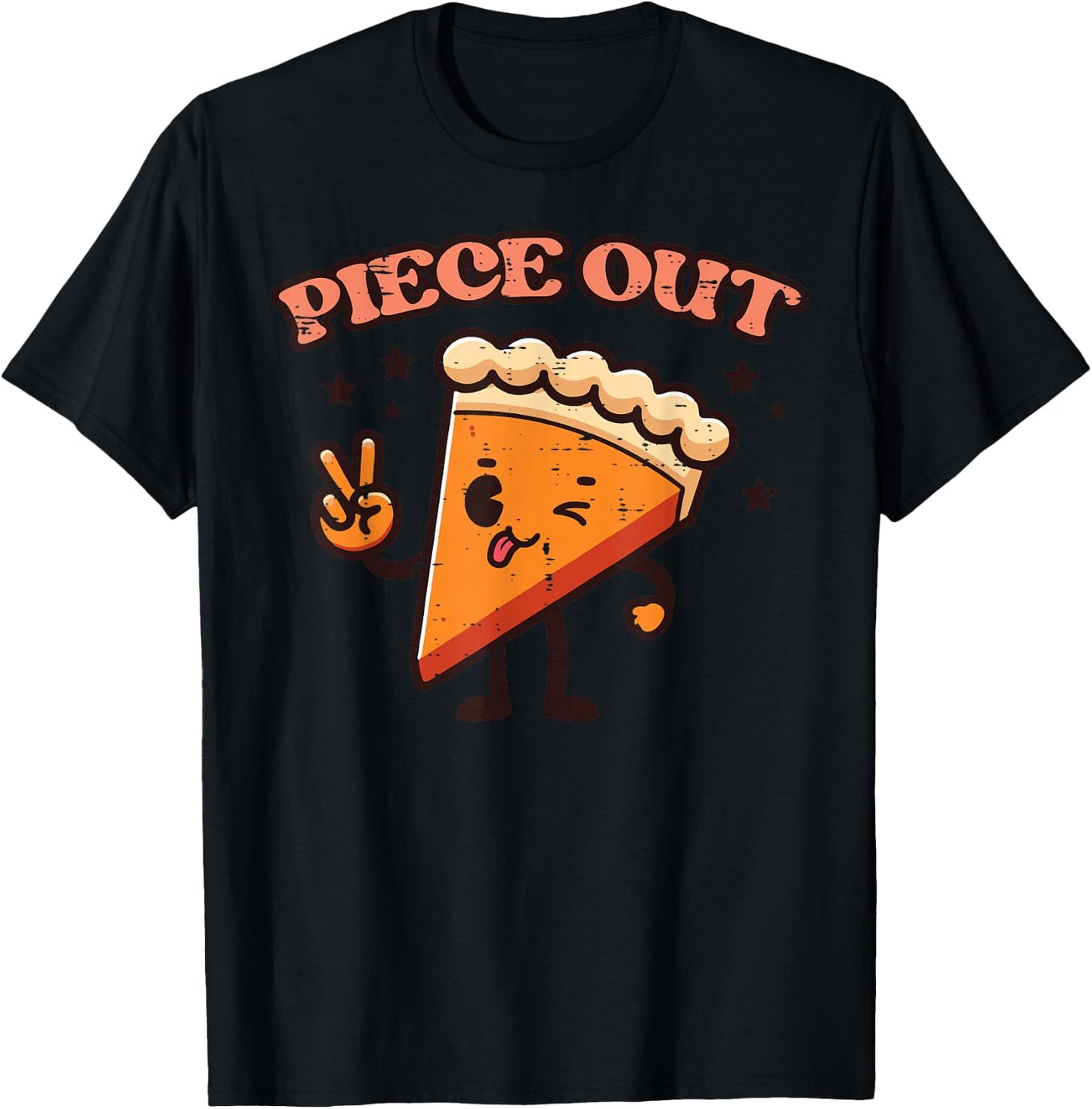 Thanksgiving Pumpkin Pie Piece Out Retro Fall Women Men Kids T-Shirt - T-Shirt | Black