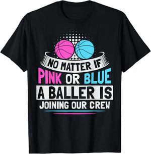 Gender Reveal Basketball Design for a Basketball Player T-Shirt - T-Shirt | Black