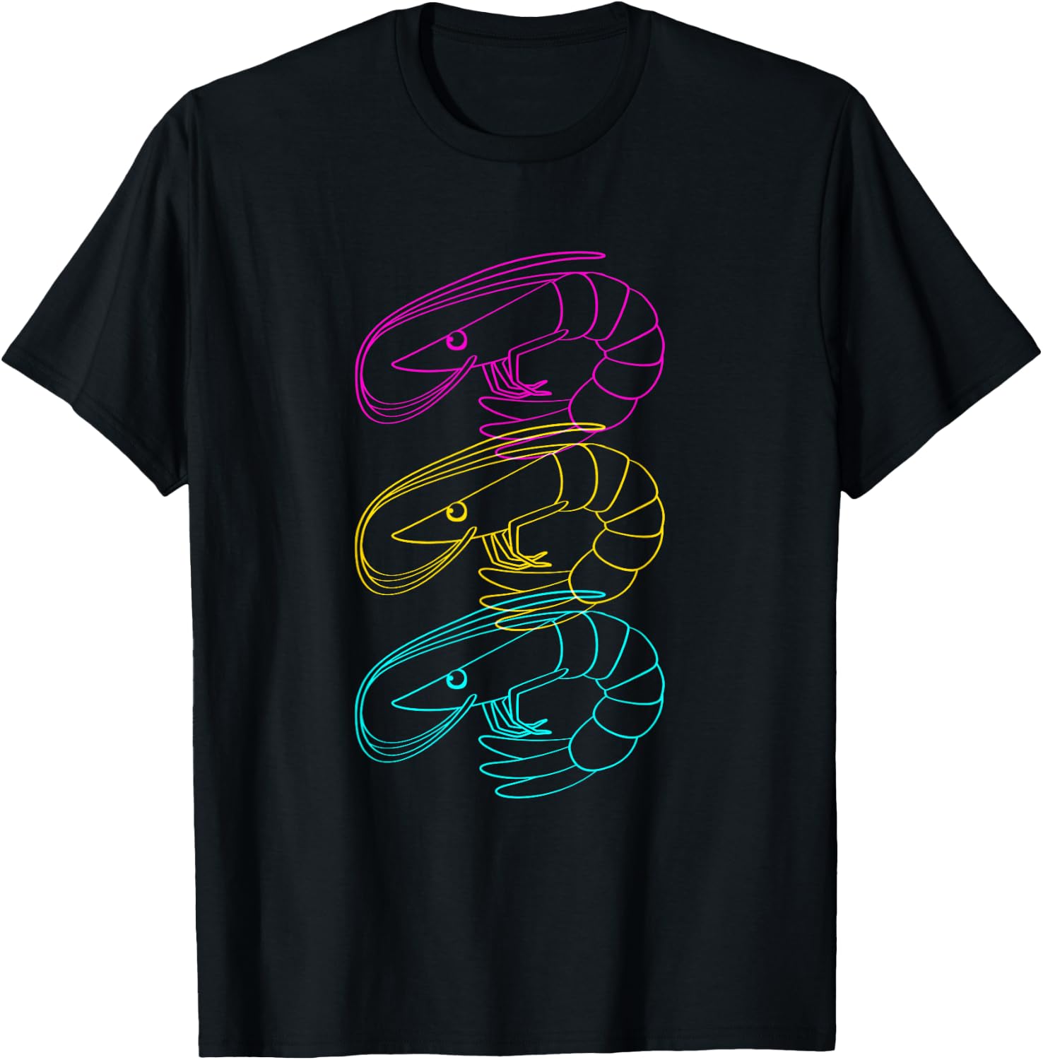 Colorful Shrimp Seafood Festival Shrimp Lover T-Shirt - T-Shirt | Black