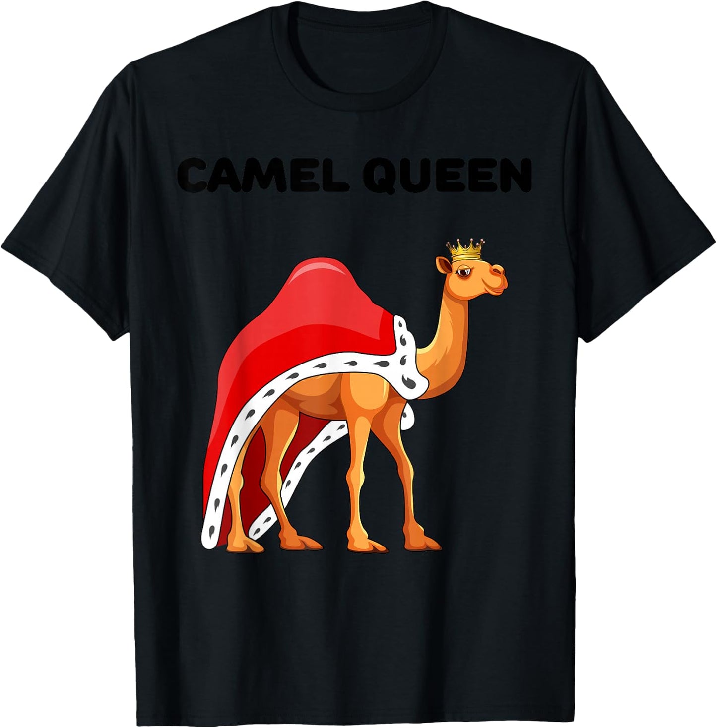 Camel Queen | Girls Camel Lover Design | Camel T-Shirt - T-Shirt | Black