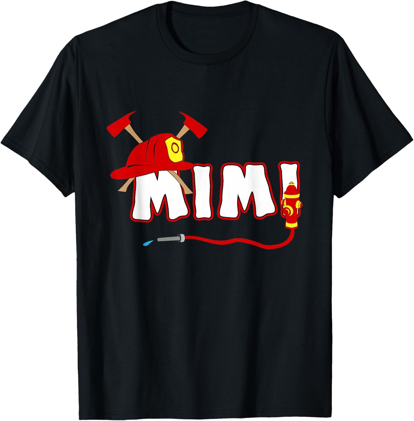 Firefighter grandma Shirt Fire Department Hydrant Mimi Gift T-Shirt - T-Shirt | Black