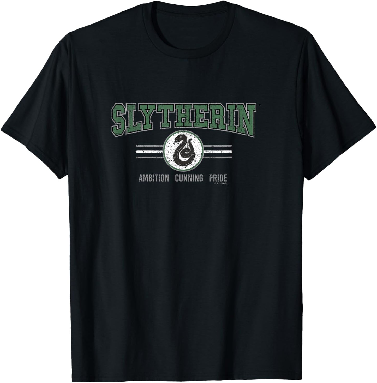 Harry Potter Hogwarts Slytherin House Snake Collegiate T-Shirt - T-Shirt | Black
