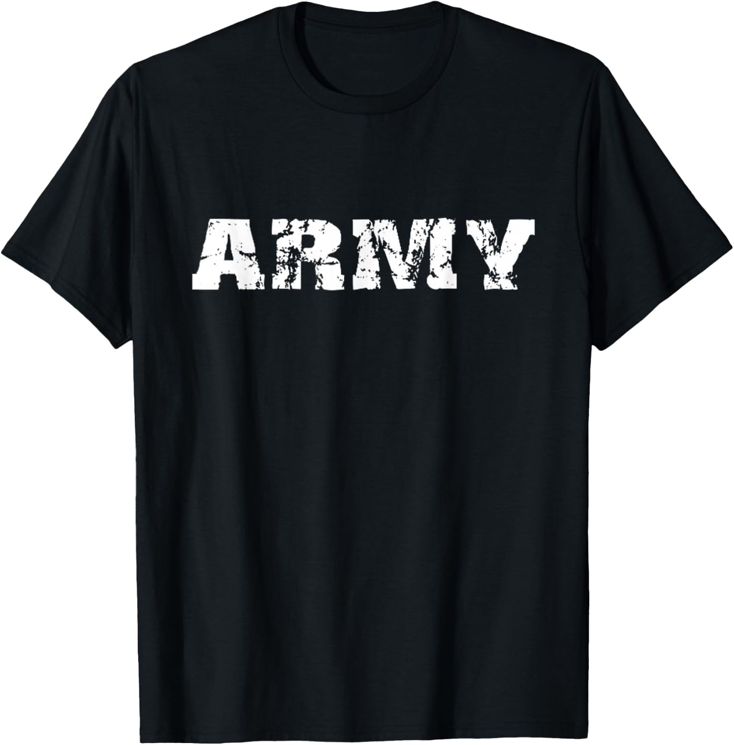 US Army, Army Veteran, Distressed Font T-Shirt - T-Shirt | Black
