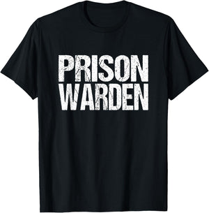 Prison Warden Police Officer Guard Lazy Halloween Costume T-Shirt - T-Shirt | Black
