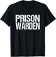 Prison Warden Police Officer Guard Lazy Halloween Costume T-Shirt - T-Shirt | Black