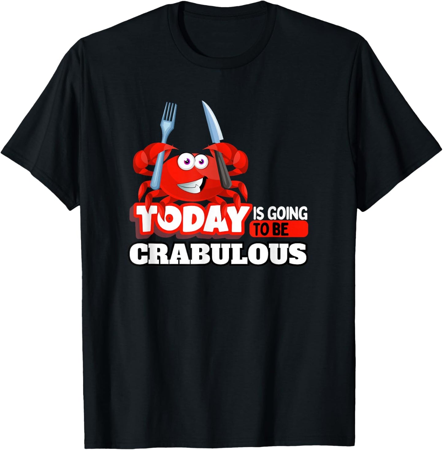 Funny Crab Eating Seafood Lover Crabbing Red Crabs T-Shirt - T-Shirt | Black