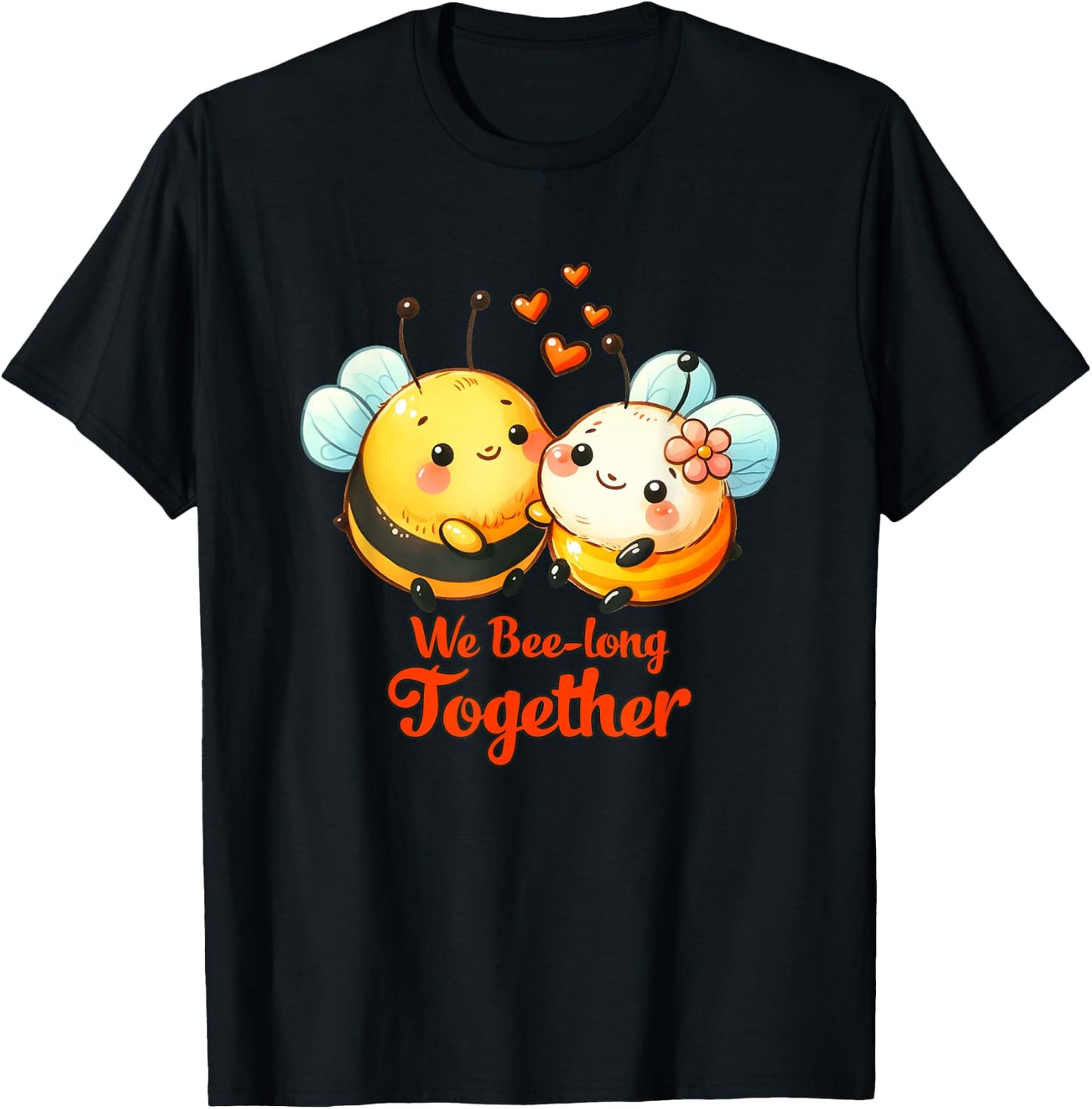 We Bee-Long Together Funny Dad Joke Design T-Shirt - T-Shirt | Black