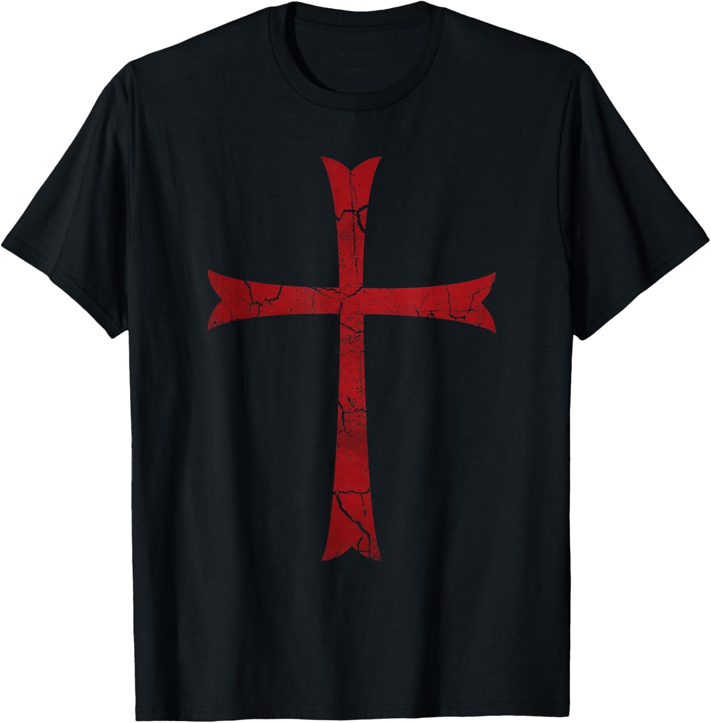 Knights Templar Cross, Crusader (Soldier of Christ) T-Shirt - T-Shirt | Black