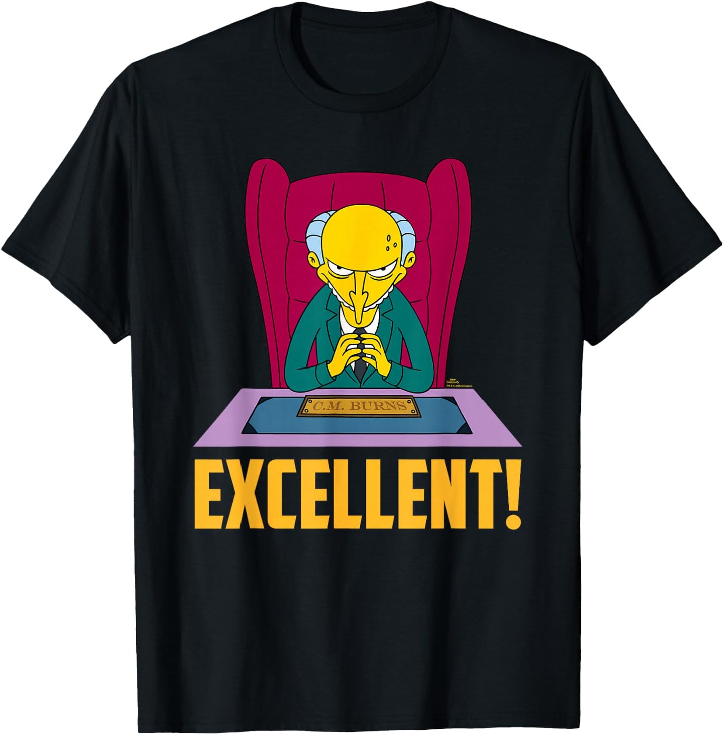 The Simpsons Mr. Burns at Desk Excellent , black T-Shirt - T-Shirt | Black