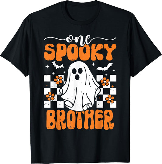 One Spooky Brother Matching Family Halloween Costumes T-Shirt - T-Shirt | Black