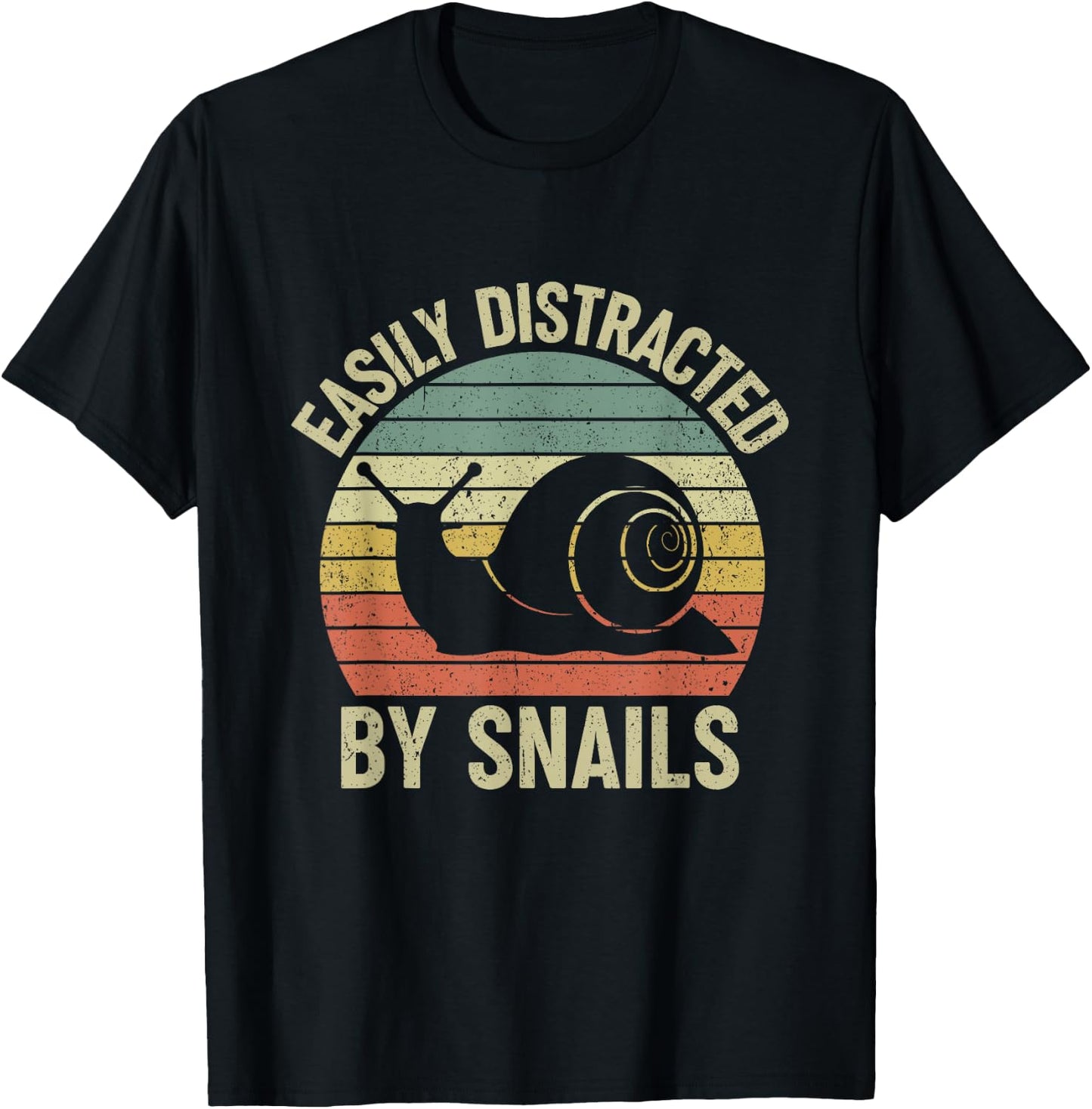 Easily Distracted by Snails T-Shirt - T-Shirt | Black
