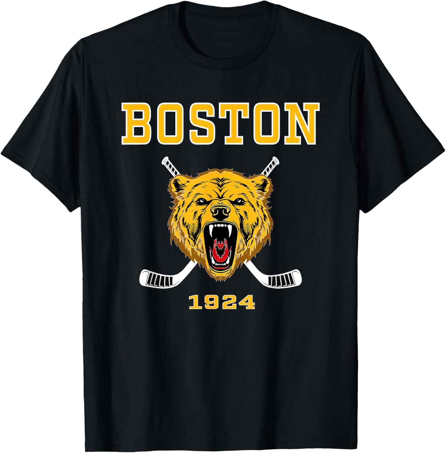 Boston Ice Hockey - Fear the Bear - Classic T-Shirt - T-Shirt | Black