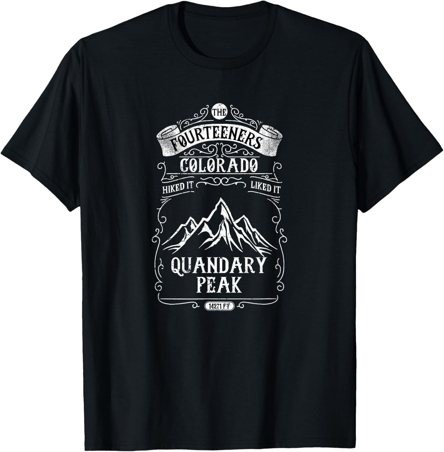 Colorado-Fourteeners-Hiking-Quandary Peak T-Shirt - T-Shirt | Black