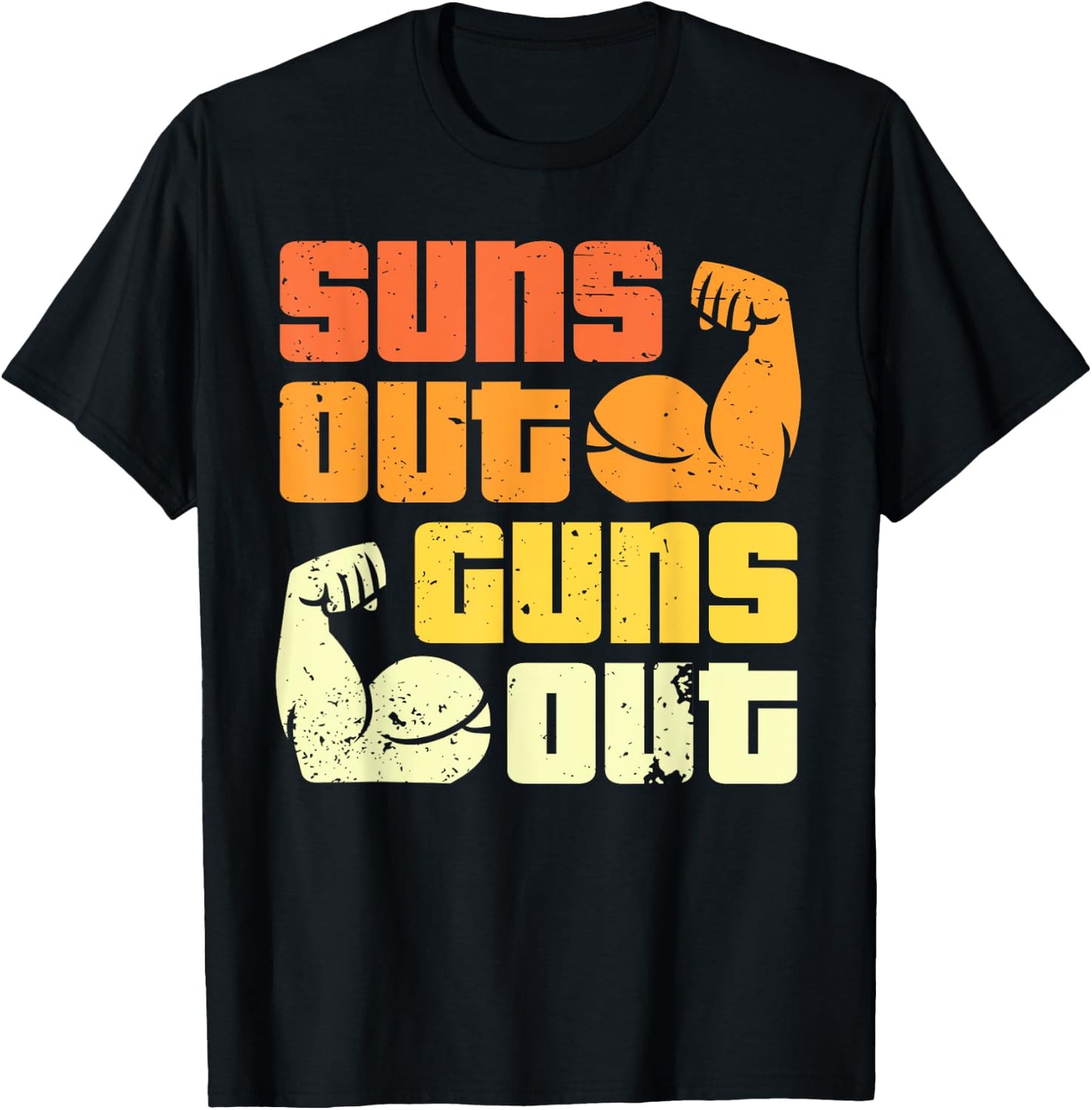 Cali Style Bodybuilding Sun's Out Guns Out Biceps T-Shirt - T-Shirt | Black